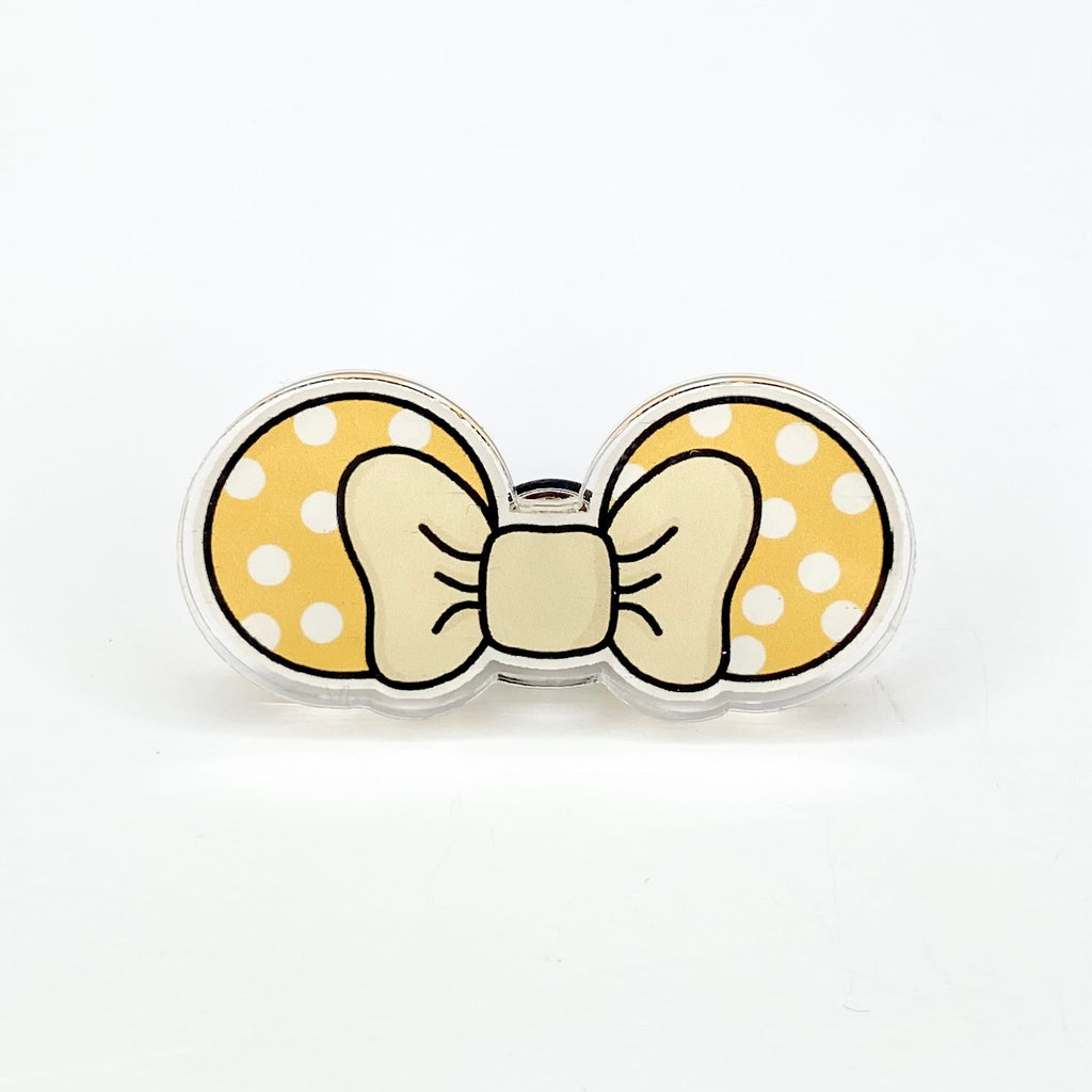 YELLOW BOW 2" ACRYLIC PIN